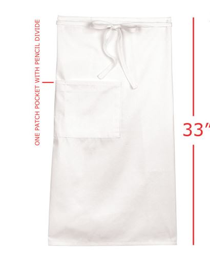 3-PACK Chef Full Bistro Apron One Pocket 33"