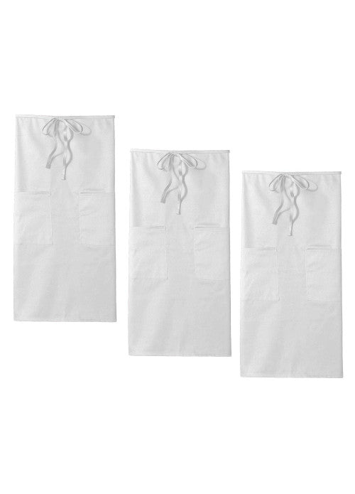 3-PACK Chef Full Bistro Apron Two Pockets 32"