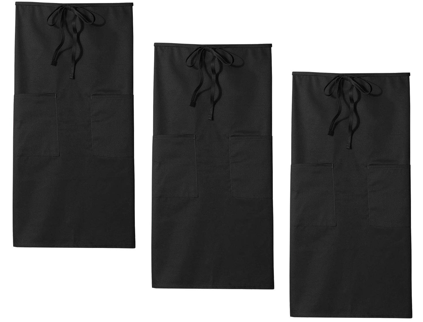 3-PACK Chef Full Bistro Apron Two Pockets 32"