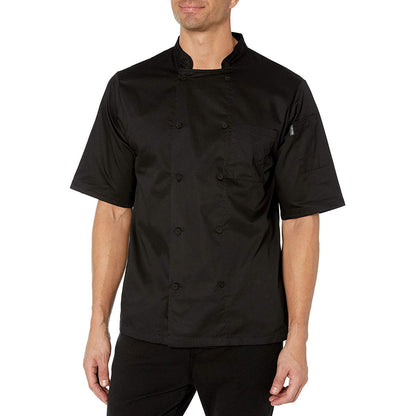 Lightweight Cool Breeze Chef Coat Short Sleeve w/ Mesh Inlay