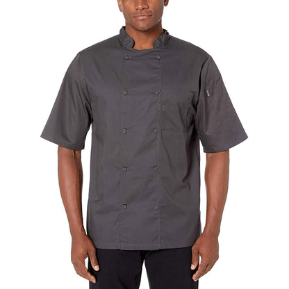 Lightweight Cool Breeze Chef Coat Short Sleeve w/ Mesh Inlay