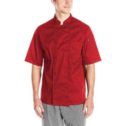 Lightweight Cool Breeze Chef Coat Short Sleeve w/ Mesh Inlay