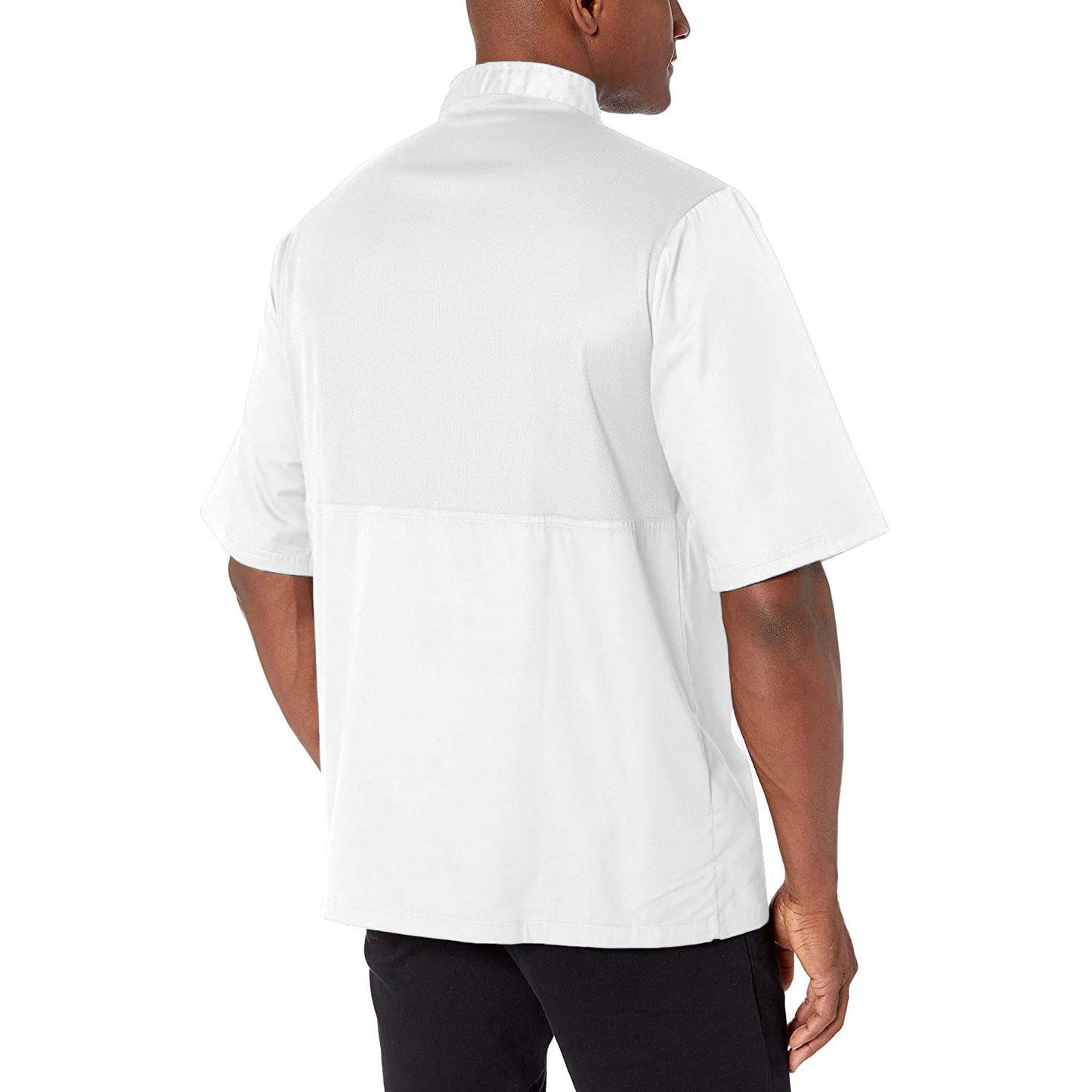 Lightweight Cool Breeze Chef Coat Short Sleeve w/ Mesh Inlay