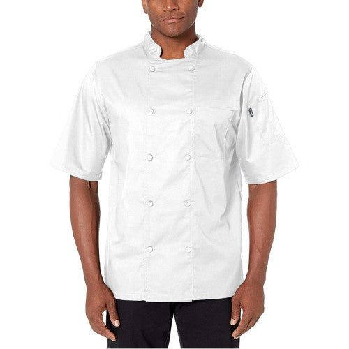 Lightweight Cool Breeze Chef Coat Short Sleeve w/ Mesh Inlay