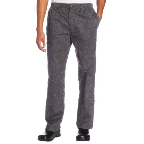 Classic Trouser Chef Pant - Elastic Waist with Button and Zipper