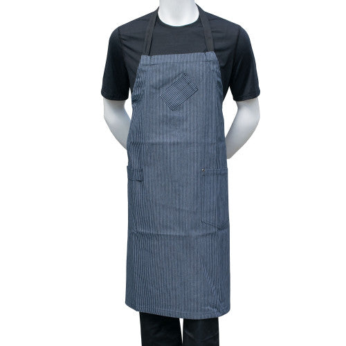 Chef Code 36" Denim Bib Apron with Adjustable Strap-BLUE